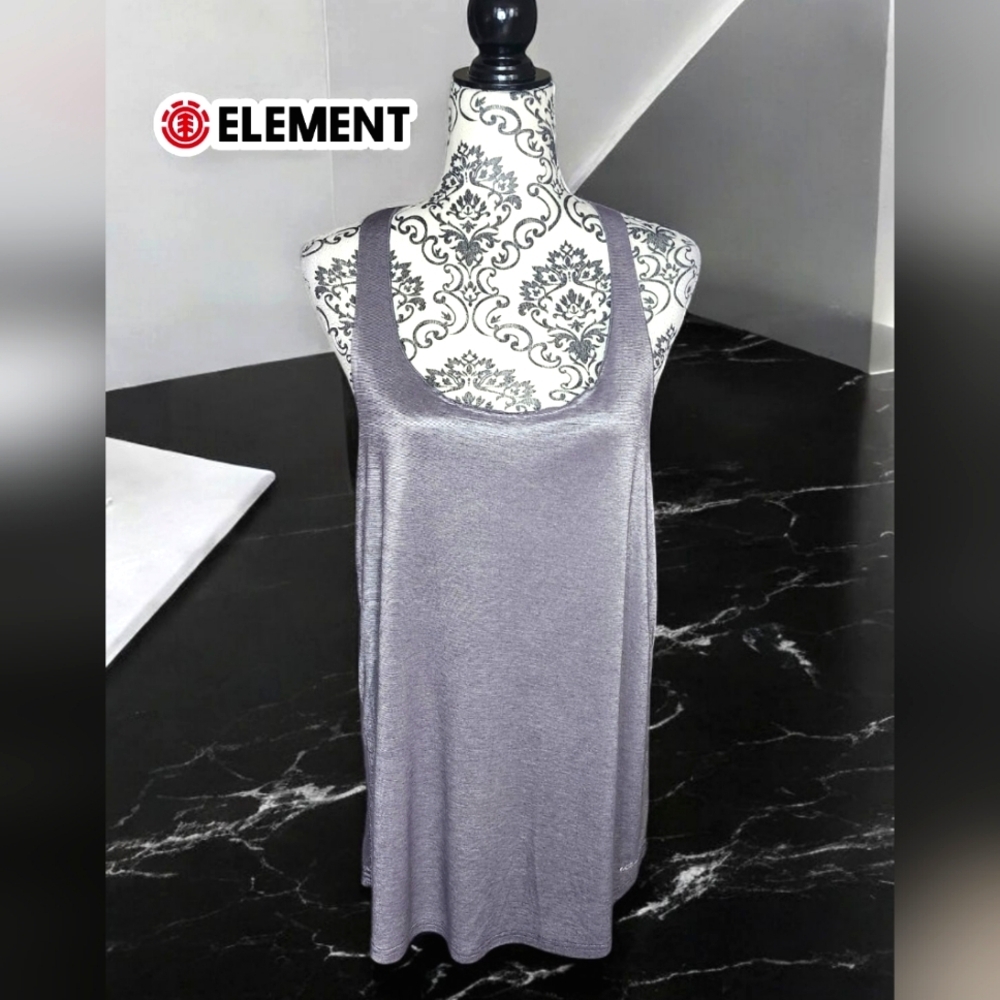 ELEMENT Shiny Gray Oversized Tank Top - Large